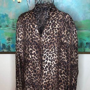 Lafayette 148 Silk Leopard Blouse